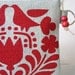 Red Scandinavian Print Recycled Denim Changepurse with Key Ring