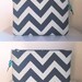 Seconds Sale Chevron Stripe Change Purse Gray on Gray Screenprinted and Recycled