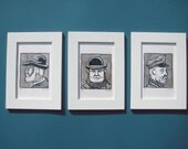 The Fishermen of Southwold framed set of limited edition screen-prints
