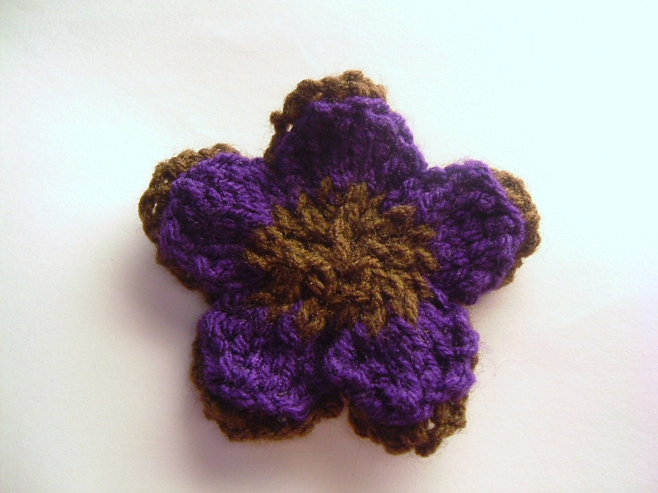 Brown and Purple Flower Corsage Brooch