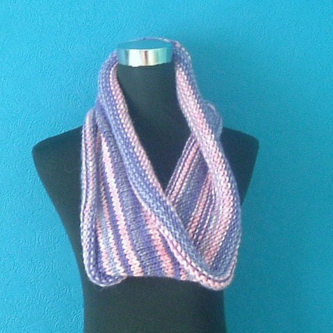 Giant Cowl or Circle Scarf in Pink and Purple