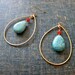 Turquoise and Coral Earrings. Gold.