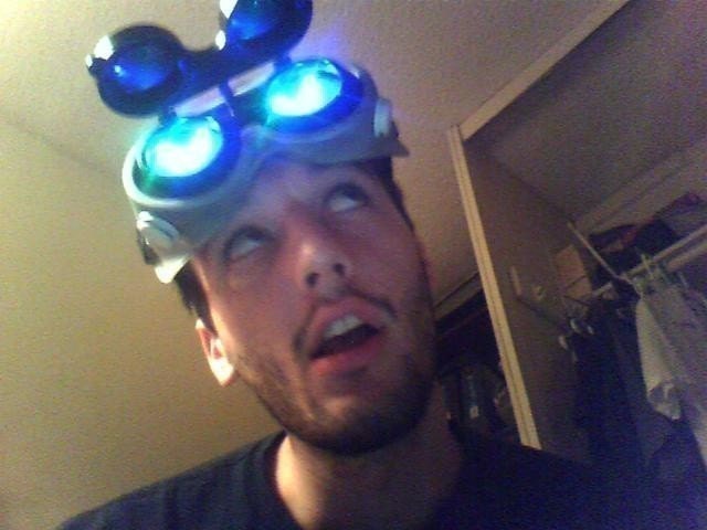 LED Goggles Steampunk Silver with Black Accents Dr. Horrible Rave