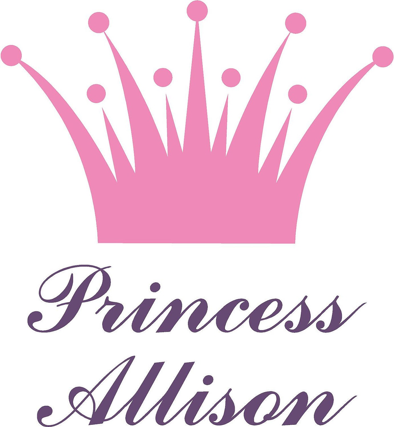 Princess Wall Decal Personalized Name with Crown by NewWaveSigns
