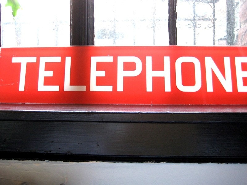 Items similar to Vintage Telephone Booth Sign on Etsy