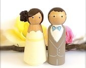 Cute WEDDING CAKE TOPPER Custom Cake Topper Peg Dolls Large Bride and Groom Wedding Cake Toppers Cake Topper Wedding Decoration Just Married