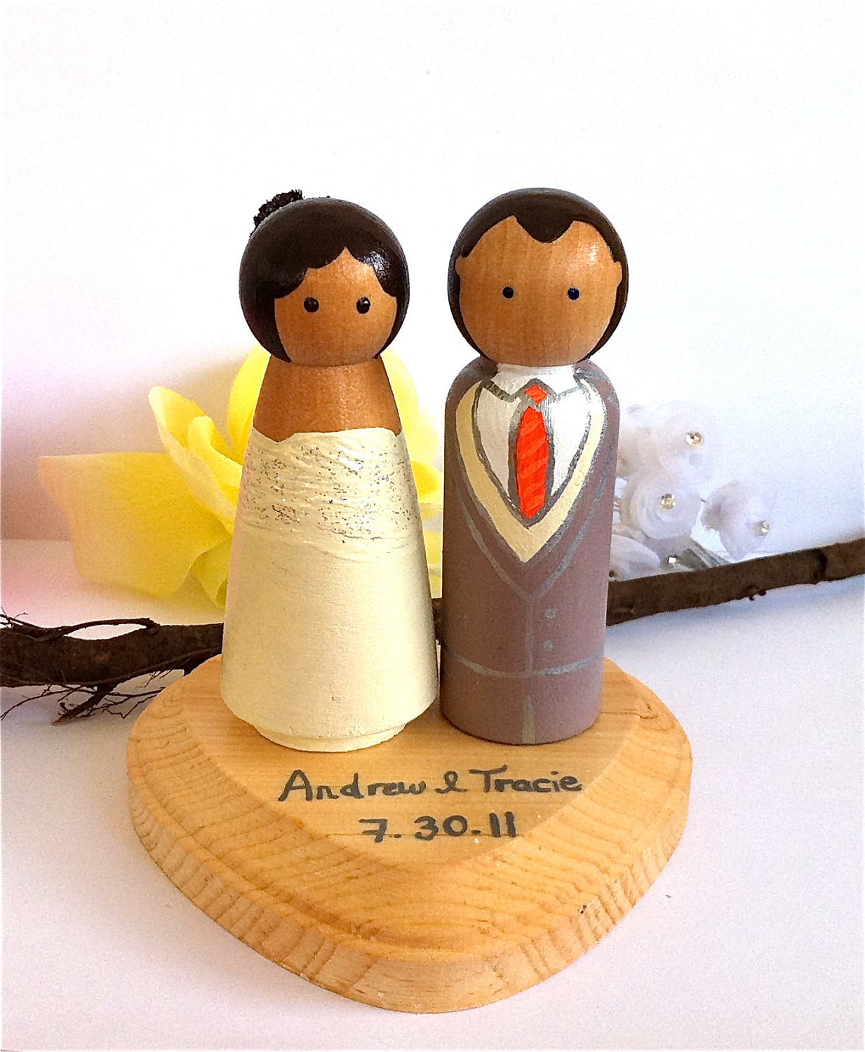 DIY Wedding Cake Toppers Kit with Stand and Paint Kit 2 Wood Peg Dolls Bride and Groom Naked Ready To Paint Do it Yourself Bridal
