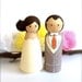 Cute WEDDING CAKE TOPPER Custom Cake Topper Peg Dolls Large Bride and Groom Wedding Cake Toppers Cake Topper Wedding Decoration Just Married