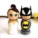 Kokeshi Superhero Wedding Cake Topper Custom Superhero Kokeshi Wood Peg Doll Hero Collectable Bridal Shower Gift Comic Books Character