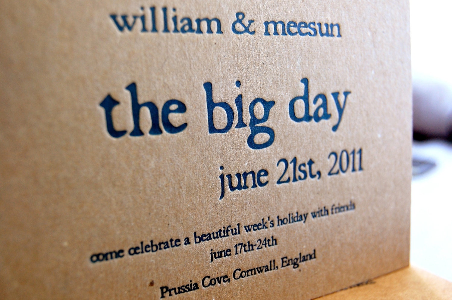 Letterpress Wedding Invitation // recycled kraft stock // qty 100