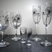 Wine Glasses Hand Painted Glassware Dandelion Collection, Set of 2