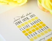 Elegant Gray and Yellow Save the Date for a Classy, Modern or Contemporary Chic Wedding - Modern Squares Sample