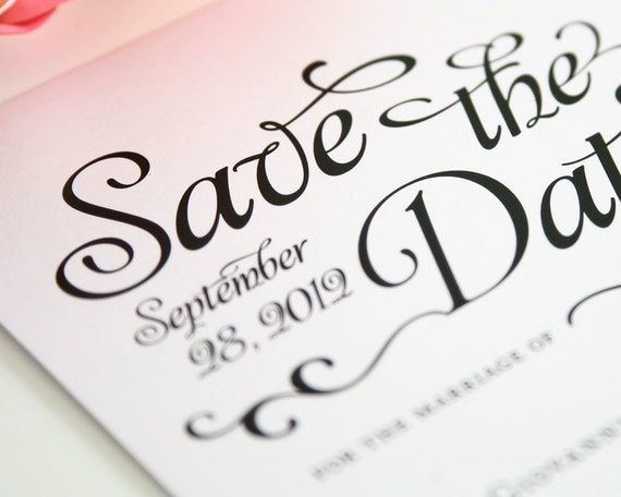 Classic Save the Date Card in Black and White - Alluring Script Design Sample