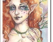 Luminaire Faerie Watercolor Painting ACEO