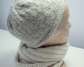 Unisex handknit hat (mohair-wool blend)