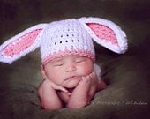 Crochet Baby Boy Girl Easter Bunny Beanie, Custom Made Rabbit Hat, Handmade Newborn, 0-3, 3-6 Month Photo Photography Prop Shower Gift