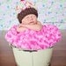 Crochet Baby Girl Cupcake Beanie, Custom Made, Newborn, 0-3 3-6 Months Multi Colored Sprinkle Cherry Hat Photo Photography Prop Shower Gift
