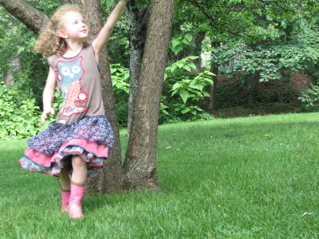 pdf BIRDSONG Ruffle Tank Dress pattern and tutorial....size 2t-6t, recycled tshirts