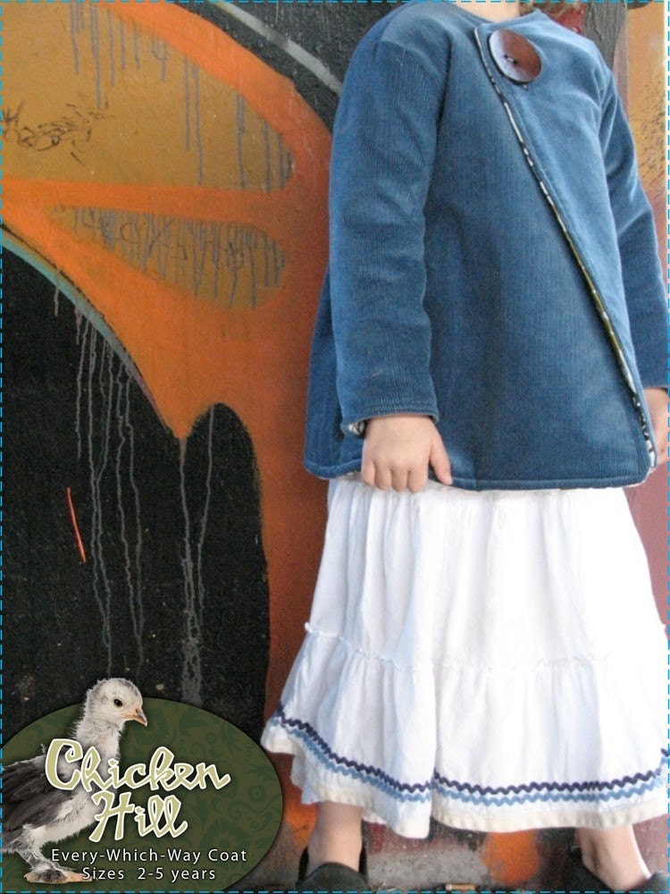 pdf EVERY-WHICH-WAY coat pattern and tutorial...sizes 2t-5years, reversible