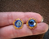 Vintage Sapphire Blue Earrings
