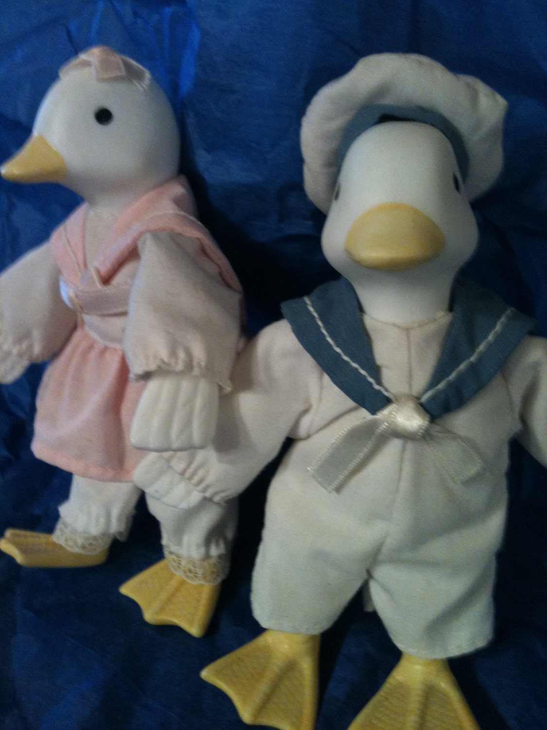 Russ Sailor Boy and Girl ceramic Ducks