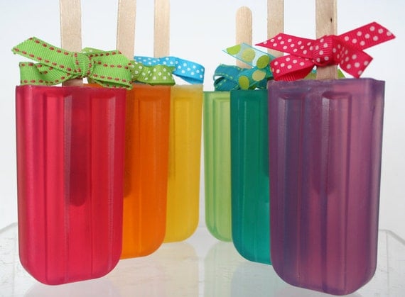 Fruity Rainbow Glycerin Soap Pop for Party Favors, Birthdays or Gifts