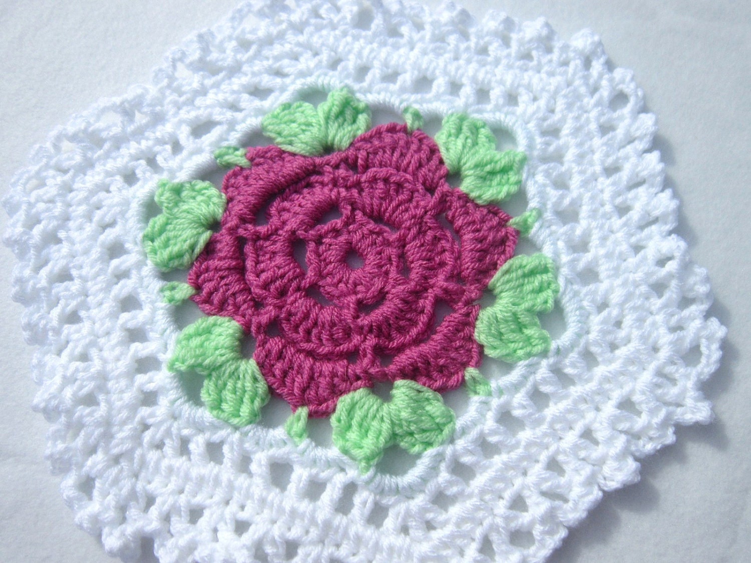 Rose Doilies Set of Two Crochet