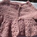 Crocheted Baby Sweater in Soft Rose - Size 12 months to 24 months