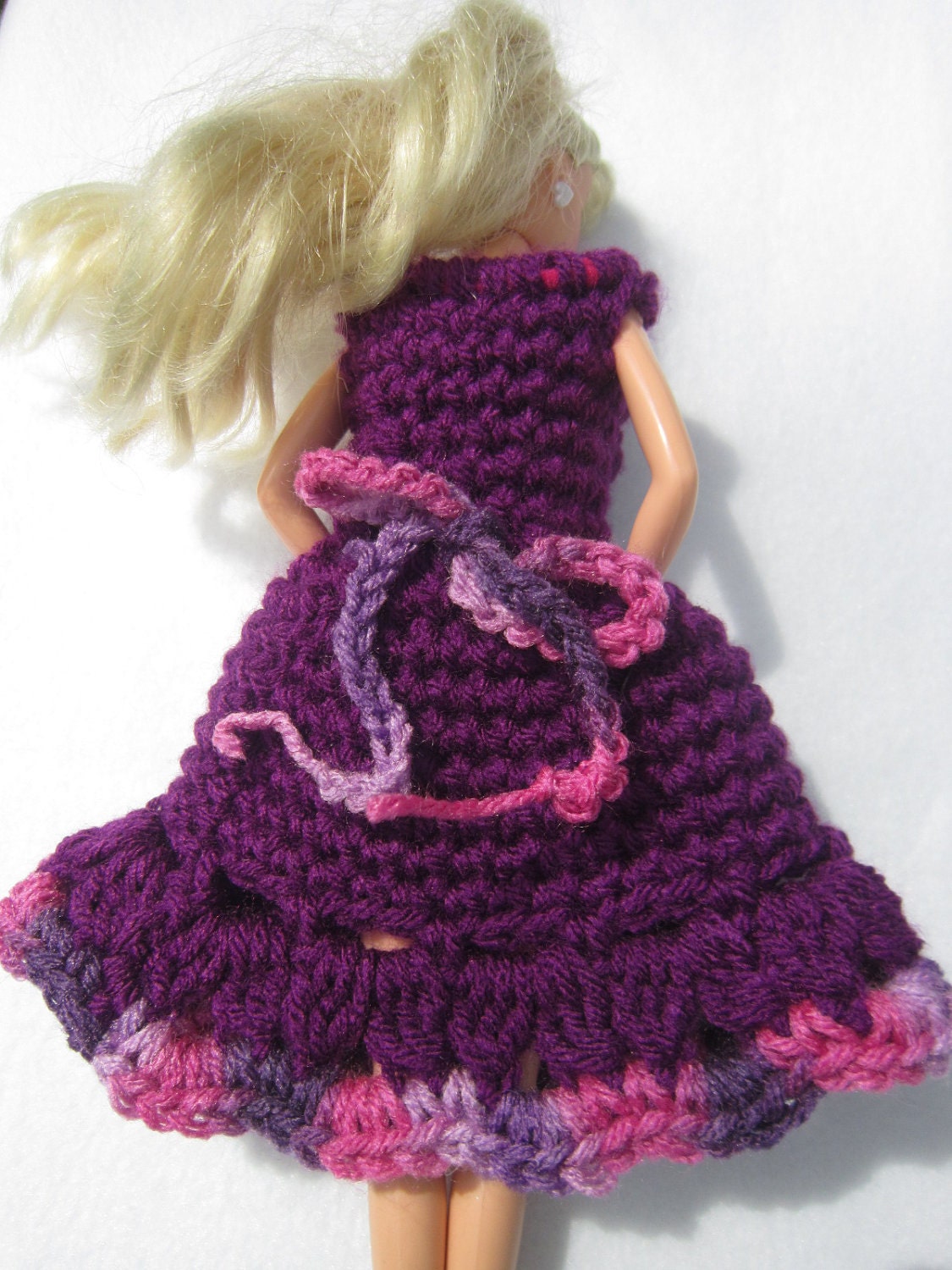Crochet Barbie Dress in Party Purple