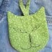 Cat Zipper Pouch or Cell Phone Case in Quilted Green Floral