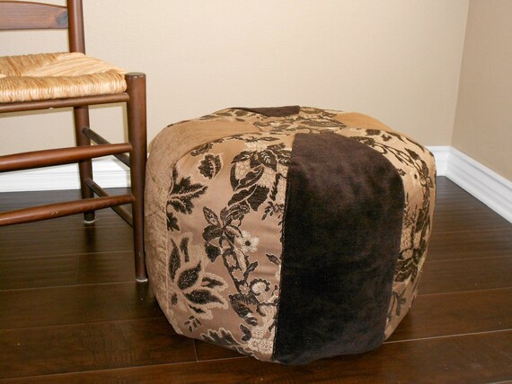 ottoman footstool. pouf hassock bean bag chair in brown by BEloise