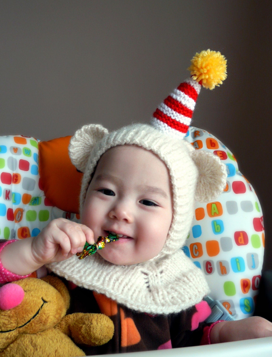 NEW---NEW---NEW Clown Bear coverall Hat. 12-24months