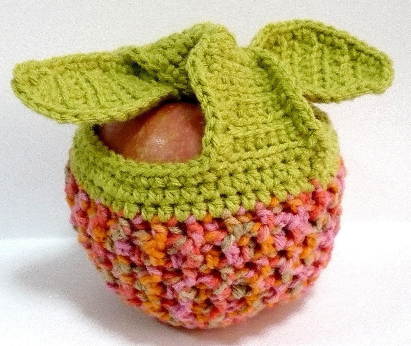 Handmade Crocheted Apple Cozy or Fruit Jacket - Reddy