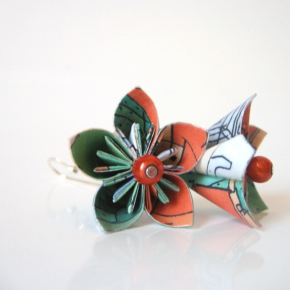 Paper earrings - Mantua Lotus