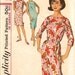 1960s Womens Shift Dress Pattern - Vintage Simplicity 5203 - Size 14/16 Bust 34-36
