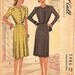 1940s Day Dress - Vintage Sewing Pattern McCalls 5486 - 34 Bust
