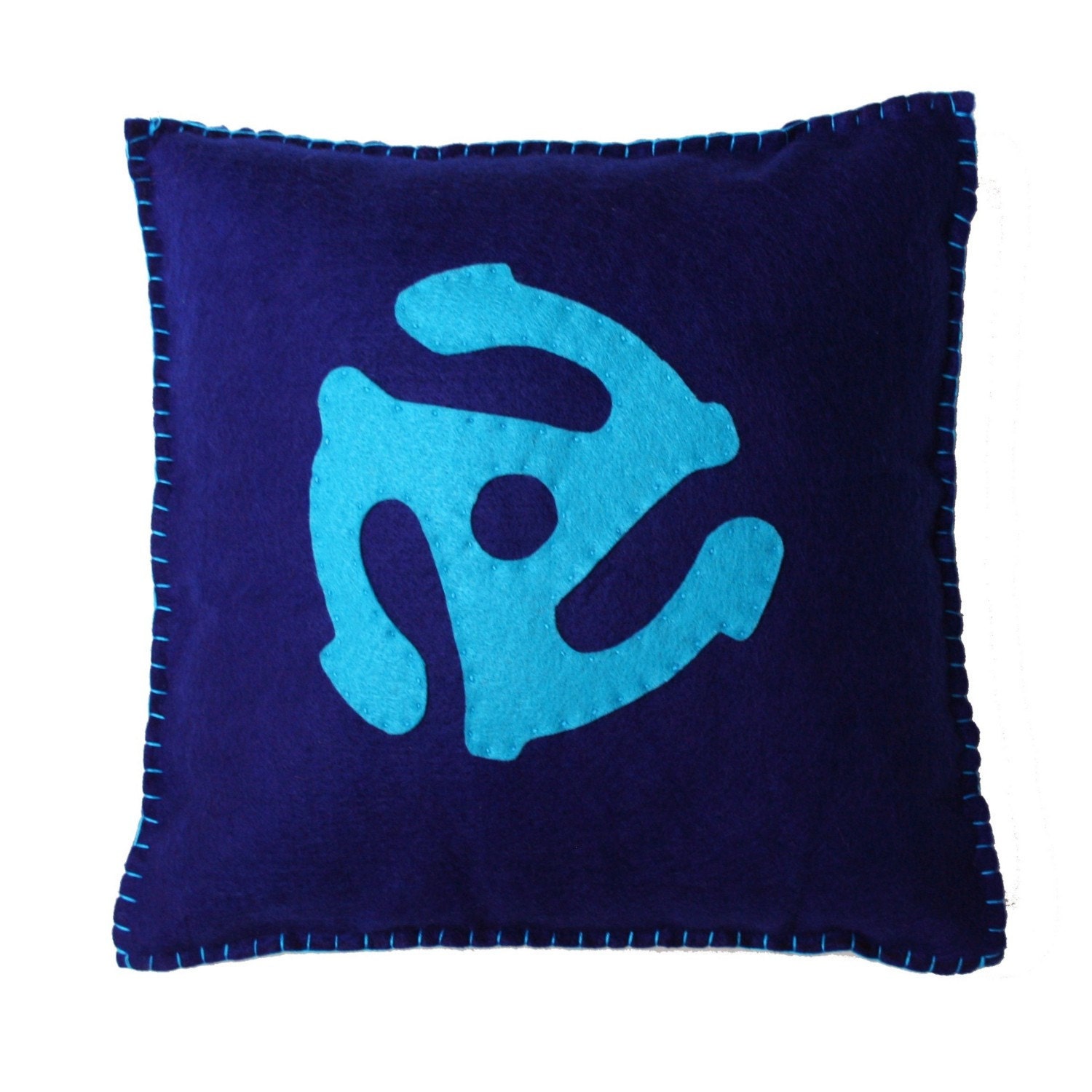45 Record Adapter PIllow - Nostalgic and fun, felt album adapter throw pillow for a gift or home decoration.