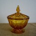 Vintage Apothecary Pedestal Jar- Amber Glass