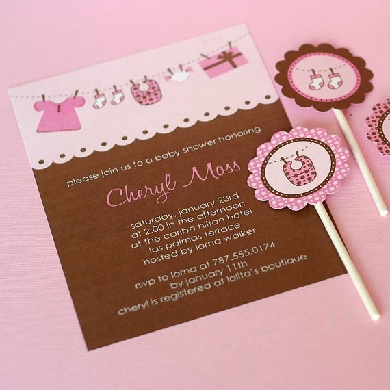 Baby Shower Invitation Editable- Baby Clothes Line Collection - For ...