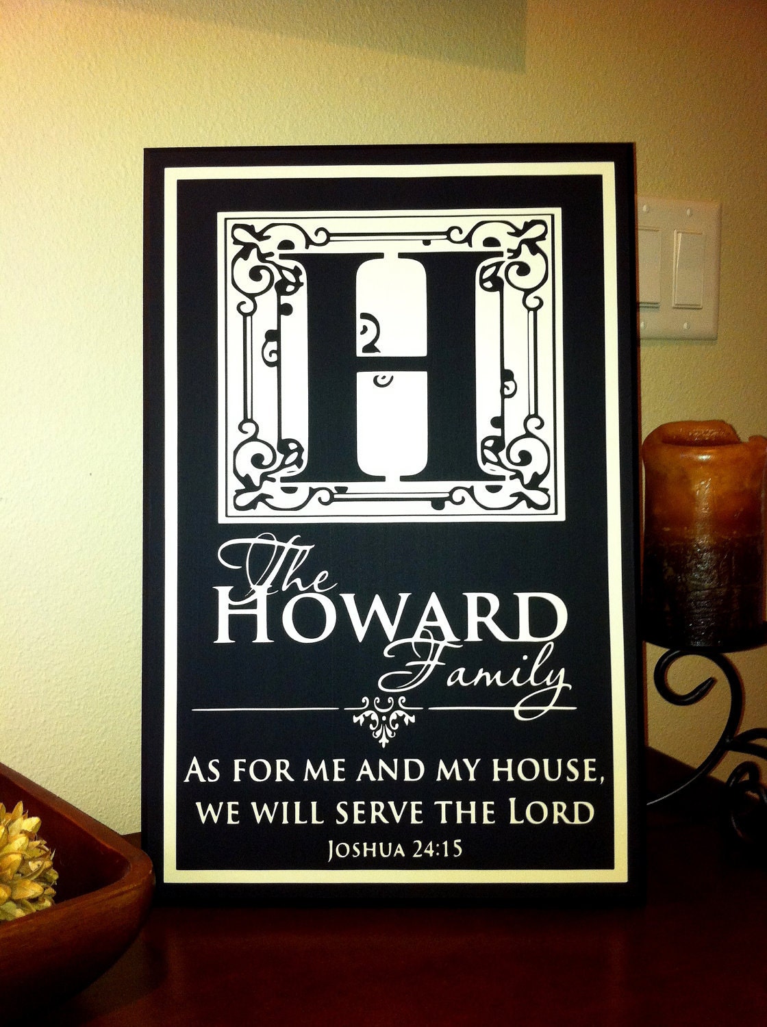 Personalized Family Name Sign, Custom Family Established Sign, 12x18, Hand Painted ,Vinyl Lettering