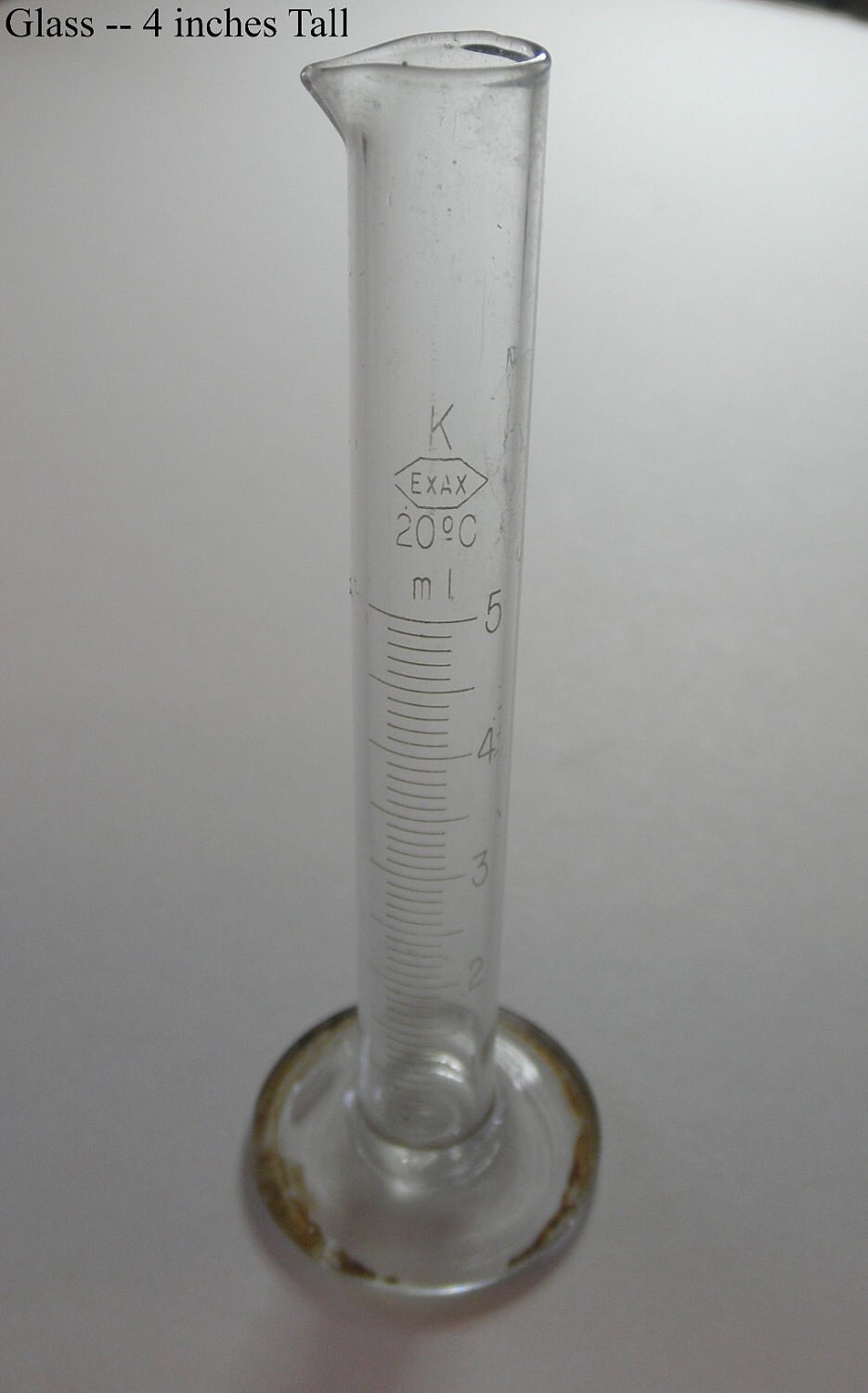 Vintage Glass Beaker graduated cylinder 5 ml by LadyBugScrapBin