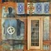 Queen of Swords . . . muted tone wood, collage, poetry assemblage wall or shelf art