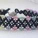 Black Hemp Choker with Pastel Rainbow Glass Beads