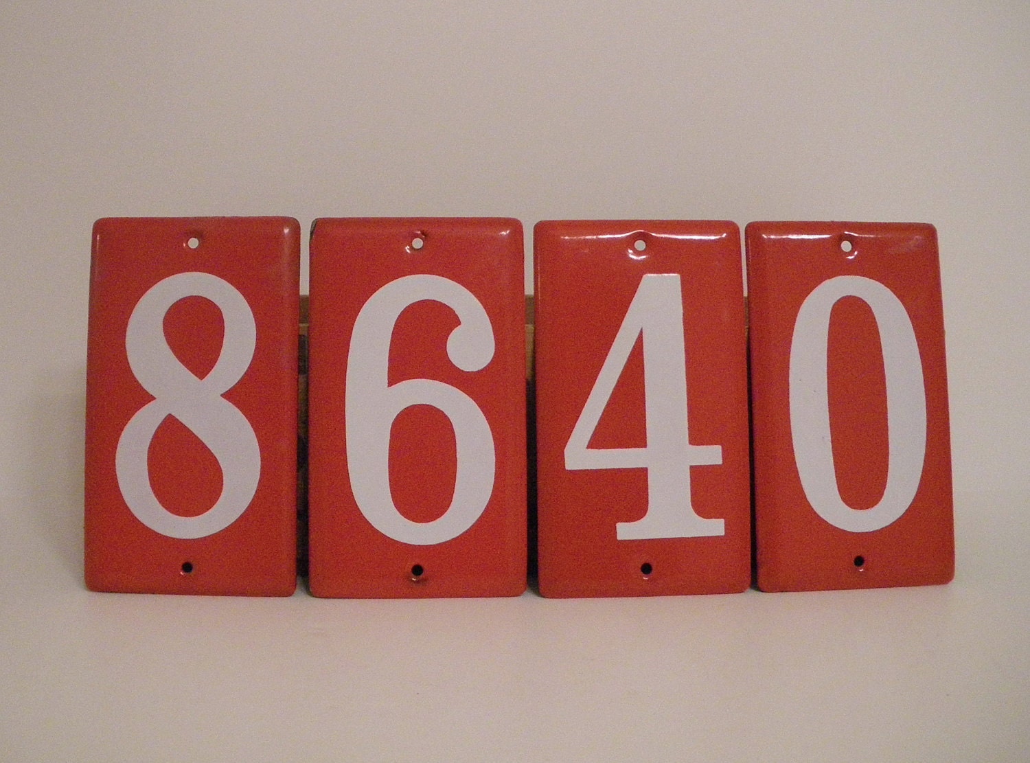 RESERVED 4 CHRISTINA Vi n t a g e RED Enamel and Porcelain House Only Numbers 8 or 0 are available
