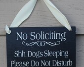 No Soliciting/DOGS Sleeping /Please Do Not Disturb Sign/Handpainted You Pick Color
