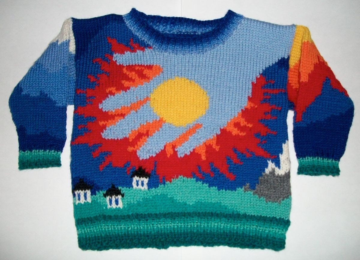 One Year Sun and Moon Hand Sweater