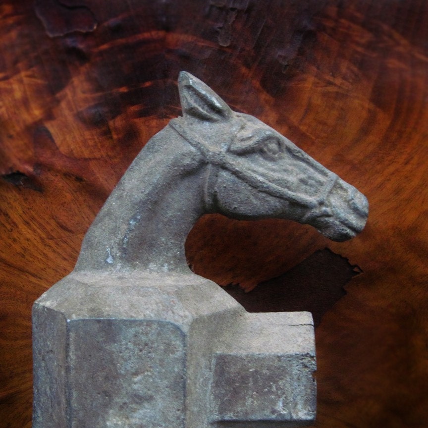 Vintage Metal Horse Head Fence Post Finial by aynart on Etsy