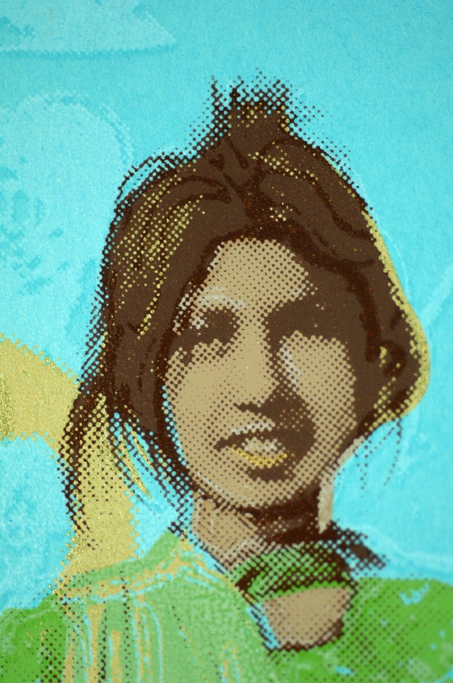 Durga II - Indian Girl Hand Pulled Screenprint