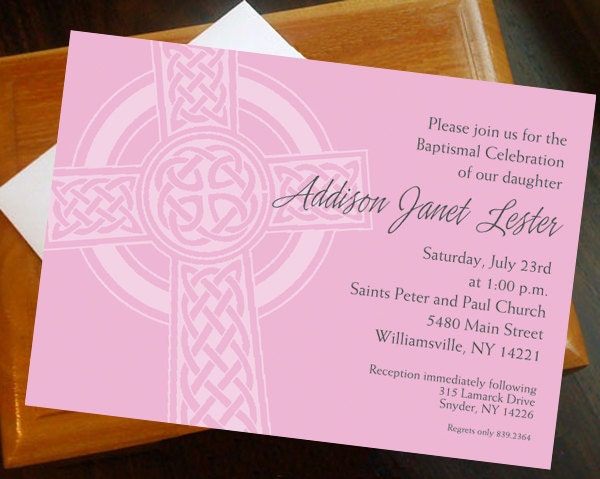 Baptism/First Communion Invitation Irish Cross (Customized Just for You)