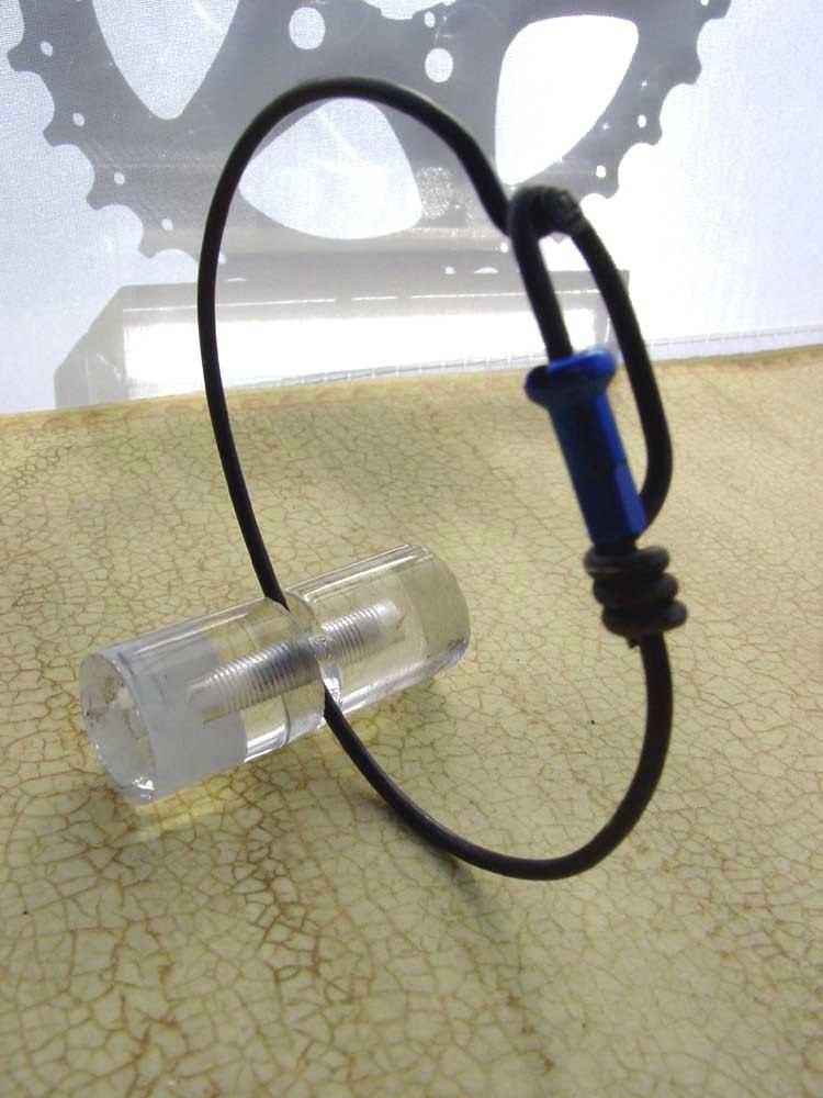 Bike spoke jewelry - Spoke bracelet with blue spoke nipple